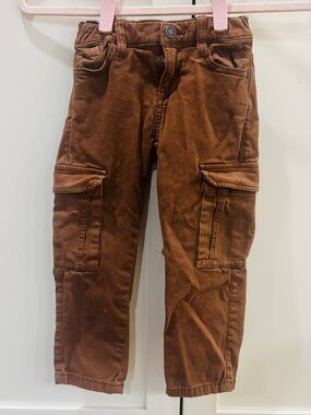 Kids' Brown Cargo Pants with Utility Pockets